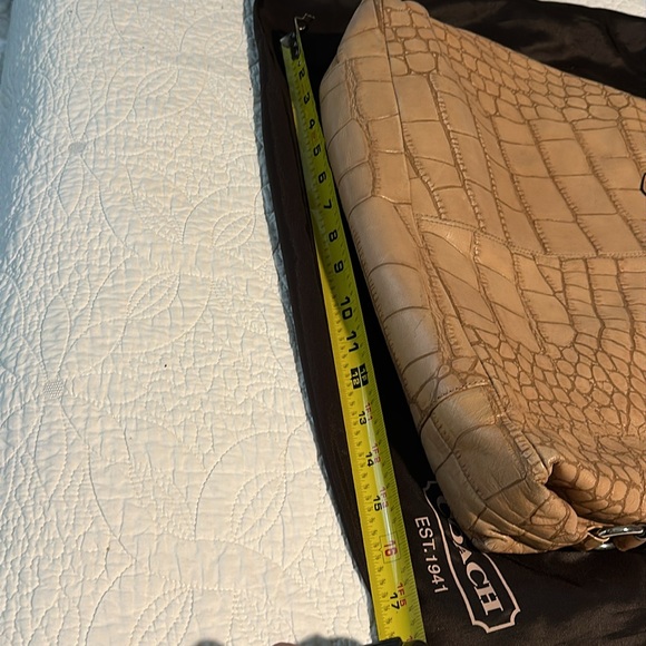 NWOT Vintage Coach Ashley Tan Brown Crocodile Embossed Leather Purse - Picture 7 of 10